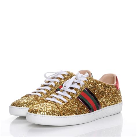 gucci gold glitter sneakers|gucci ace sneakers on sale.